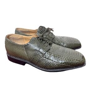 Giorgio Brutini Green Snakeskin Oxfords